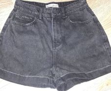 Ladies black denim shorts size uk6