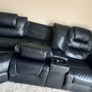 L-Shaped Black Leather Reclining Sofa Image 4