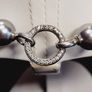 Elegant Ti Sento grey pearl necklace with sparkly decorative clasp Image 3