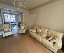 cream leather 3 piece suite