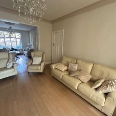 cream leather 3 piece suite