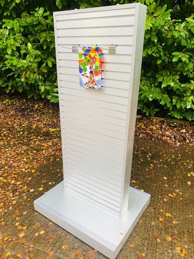 Shop Display Stand - Slat Wall - Brushed Chrome Finish!