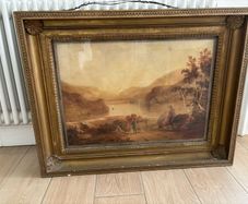 Antique pair wooden gilt picture frames