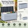 320L Outdoor Garden Storage Box  Lockable Grey Cushion & Tool Storage Image 2