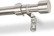Extendable Metal Curtain Pole with Brackets - 83 to 120cm - Brushed Nickel - 1x Modular Long Telescopic Adjustable Bay Window Bedroom Door Rod Rail for Eyelet &amp; Rings Curtains