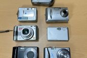 Joblot x 7 Faulty Digital Cameras Spares Repairs Lumix, Kodak, Nikon, Fujifilm etc