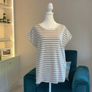 Ladies Short Sleeved Cream & Beige Stripped Tee Shirt from F&F Image 3