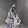Blue/White Ornament Girl with Goose Image 2