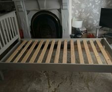 Beautiful Grey Single Wooden Bed Frame - Can Deliver
