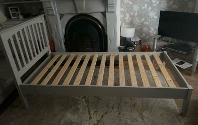 Beautiful Grey Single Wooden Bed Frame - Can Deliver