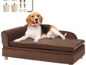 Large Pet sofa dog bed Dog Couch for Large-Sized Dogs and Cats, Soft Velvety Dog Sofa Bed, 110 lbs Loading Cat Sofa, Grey