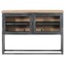 Sideboard Grey 100x30x70 cm Solid Acacia Wood Image 3