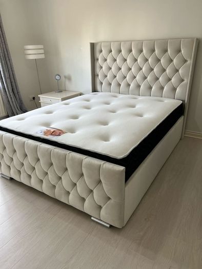 New Double & King Size Bed Frame With Mattress Opt