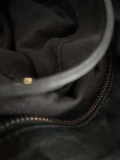 Black pure leather handbag Dune