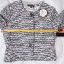Marie Mero White Navy Textured Cropped Jacket 10UK/38EU Image 8