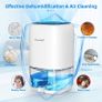 Dehumidifier 1000ml, Dehumidifiers for Home, Auto Off&Coloured LED Light, Peltier Technology Update, Portable and Ultra Quiet, Dehumidifiers for Drying Clothes, Bedroom, Bathroom, Wardrobe (FREE SHIPPING) Image 2