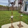 Vintage Bronze and Porcelain Floor Candleholders Image 3