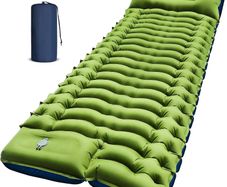 Camping Sleeping Pad, Ultralight Inflatable Camping Mat with Pillow Built-in Foot Pump Portable Inflatable Sleeping Pads Compact for Outdoor Camping, Backpacking, Hiking, Tents
