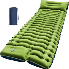 Camping Sleeping Pad, Ultralight Inflatable Camping Mat with Pillow Built-in Foot Pump Portable Inflatable Sleeping Pads Compact for Outdoor Camping, Backpacking, Hiking, Tents