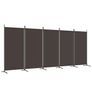 5-Panel Room Divider Brown 433x180 cm Fabric Image 2