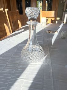 Vintage French Crystal Decanter with Stopper (Longchamp)