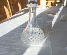Vintage French Crystal Decanter with Stopper (Longchamp)