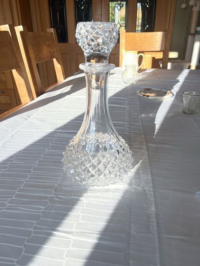 Vintage French Crystal Decanter with Stopper (Longchamp)