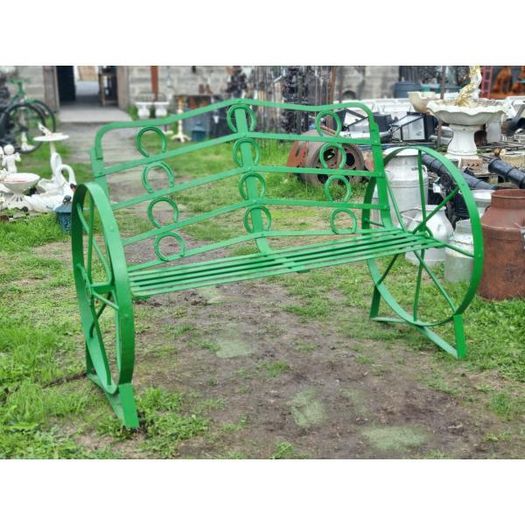 Cart Wheel Bench Green KAS1353