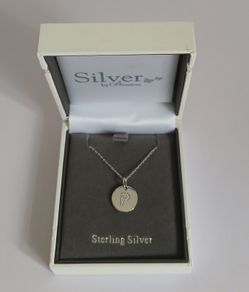 Absolute Jewellery Sterling Silver Necklace & Pendant Initial P Letter P New With Box CAN POST