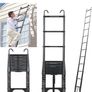 Telescopic Ladder, 5.0 m, Aluminium Folding Ladder with Hooks, Folding Step Boards Image 7