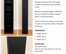 Tall Black Shelving Unit