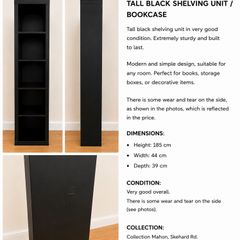 Tall Black Shelving Unit