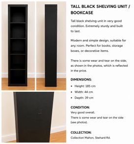 Tall Black Shelving Unit