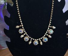 Vintage Swarovski Crystal Iridescent Necklace from Rhinestones