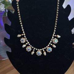 Vintage Swarovski Crystal Iridescent Necklace from Rhinestones