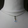 Crystal pendant, silver chain and pearl earrings set, free shipping! Image 5