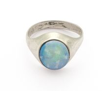 1950s Vintage 925 Sterling Silver & Natural Australian Crystal Opal Ring - Not a doublet