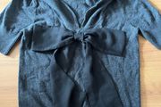 Brand new Tommy Hilfiger grey wool jumper black silk bow