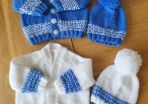 Hand knit Baby Cardigans and Blankets..