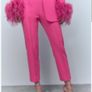 Zara Minimalist High Waist Trousers Pink XS -Brand New Image 4