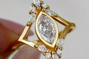 Vintage Style Crystal Gold Tone Ring