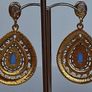 Gold Multi Coloured Crystal & Gem Boho Waterdrop Earrings Image 7