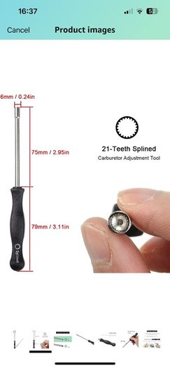 Carburettor Adjustment Tool 21 teeth splined