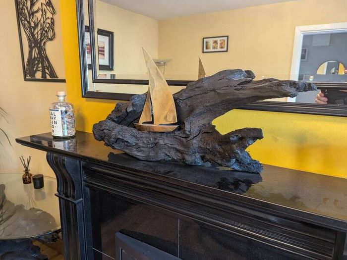 Bog Oak Galway Hooker Statue