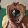 Vintage Knight Fireside Companion Guard/ Cast iron and enamel Image 4