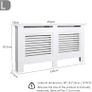 Radiator Cover, Cabinet MDF Horizontal Modern Design White Decorative for Living Room Bedroom L(152cm) Image 3