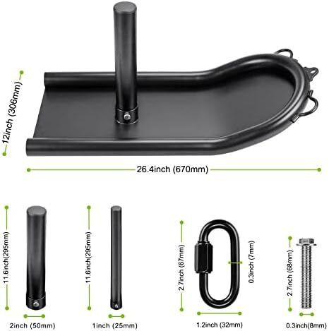 Weight Sledge for Workout and Fitness Strength Training - For Athletic Exercises, Speed Improvement, Easy Through Obstacles, Suitable for 1" Weight Plate