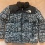 The North Face 700 Puffer Jacket in the "Black Logo Print" colorway Image 4