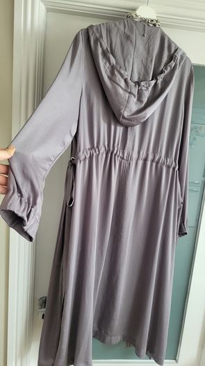 M&S Collection Silver Grey longline lightweight coat Sz 12 Oversized (Fit 12-16Uk) - Rrp 99 (New)
