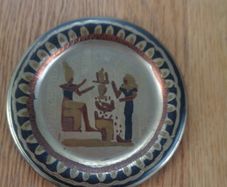 Vintage Egyptian Brass Wall Plate for Sale